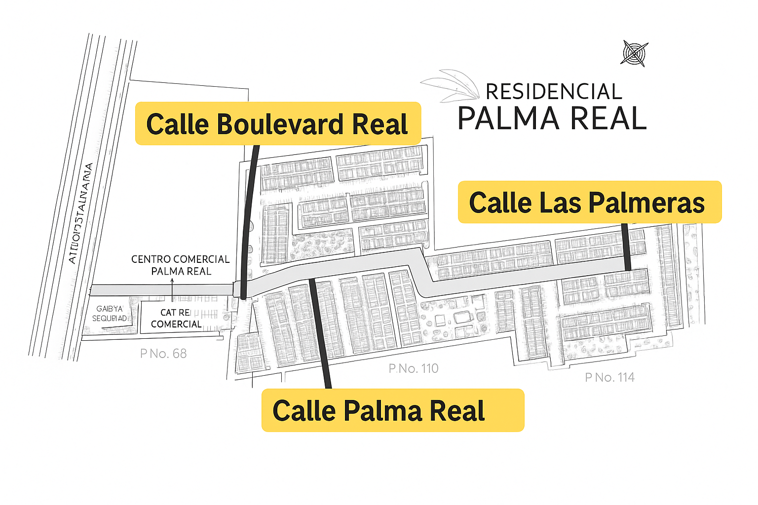 Calles del Residencial Palma Real